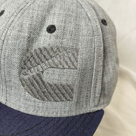 Cummins Flat Bill Otto Embroidered Baseball Cap Hat Navy Gray Trucker - Picture 5 of 10